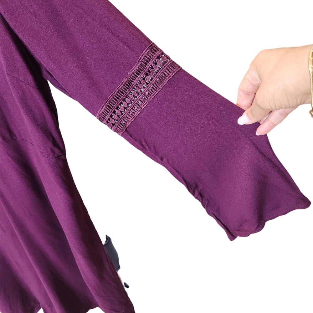 Burgundy long sleeve dress